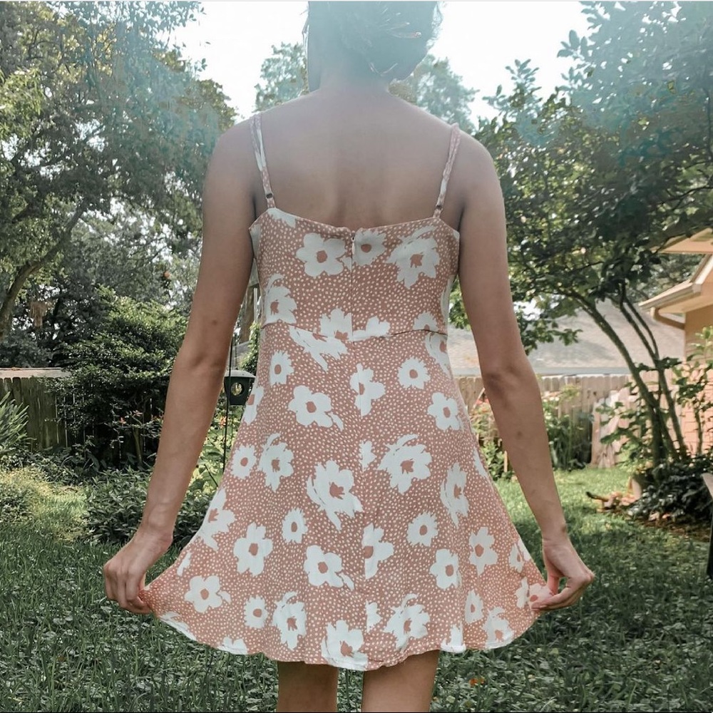 🥑FREE🥑 w/any FP purchase Audrey 3+1 Floral Mini Dress in Pink/White